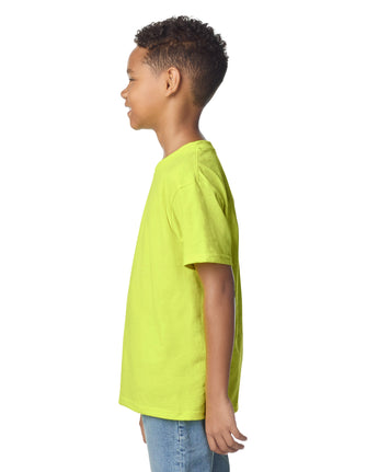 Pretreated Gildan 2000B Ultra Cotton Youth T-Shirt - Safety Green - Side