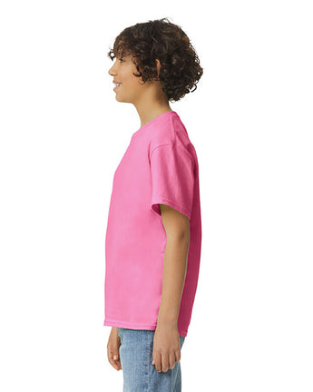 Pretreated Gildan 2000B Ultra Cotton Youth T-Shirt - Safety Pink - Side