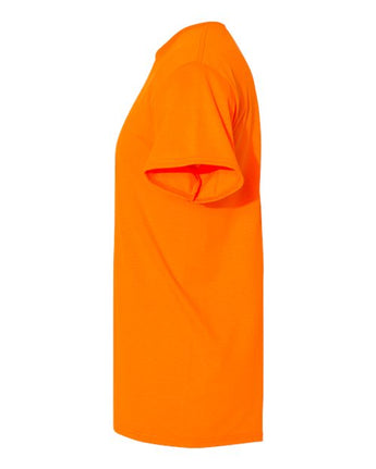 Pretreated Gildan 5000T Heavy Cotton Adult Tall T-Shirt - Safety Orange - Side
