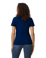 Pretreated Gildan 65000L Softstyle Midweight Women's T-Shirt - Navy - Back