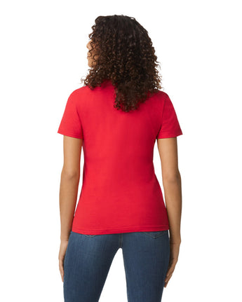 Pretreated Gildan 65000L Softstyle Midweight Women's T-Shirt - Red - Back