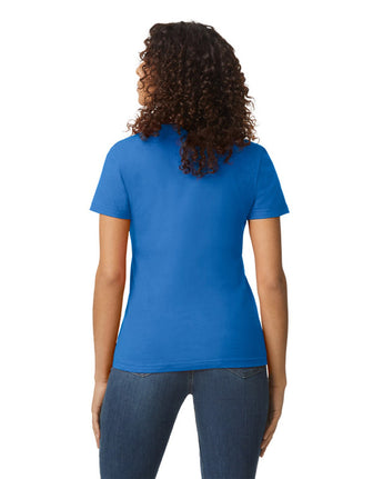 Pretreated Gildan 65000L Softstyle Midweight Women's T-Shirt - Royal - Back