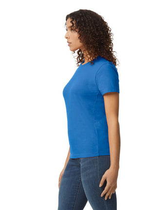 Pretreated Gildan 65000L Softstyle Midweight Women's T-Shirt - Royal - Side