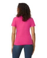 Pretreated Gildan 65000L Softstyle Midweight Women's T-Shirt - Heliconia - Back