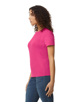 Pretreated Gildan 65000L Softstyle Midweight Women's T-Shirt - Heliconia - Side