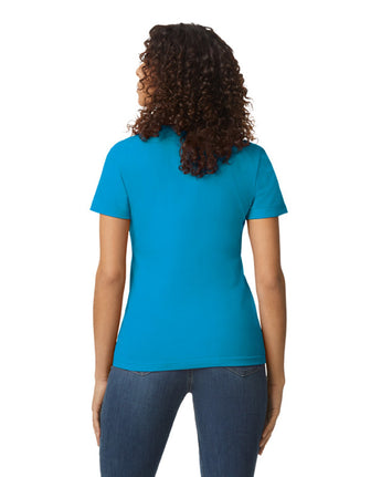 Pretreated Gildan 65000L Softstyle Midweight Women's T-Shirt - Sapphire - Back