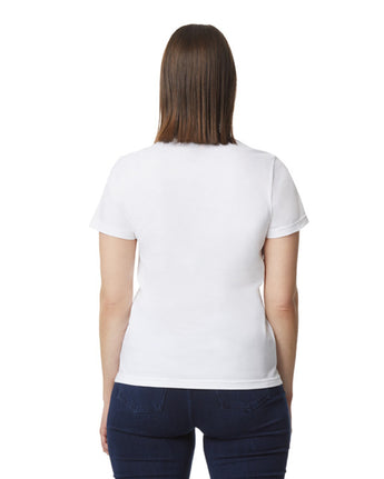 Pretreated Gildan 65000L Softstyle Midweight Women's T-Shirt - White - Back
