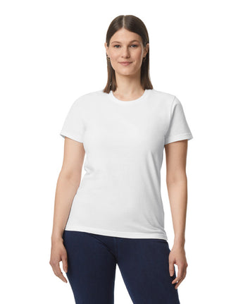 Pretreated Gildan 65000L Softstyle Midweight Women's T-Shirt - White