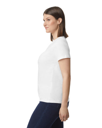 Pretreated Gildan 65000L Softstyle Midweight Women's T-Shirt - White - Side