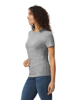 Pretreated Gildan 65000L Softstyle Midweight Women's T-Shirt - Sport Grey - Side