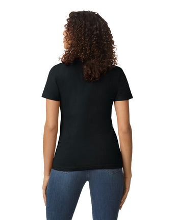Pretreated Gildan 65000L Softstyle Midweight Women's T-Shirt - Pitch Black - Back