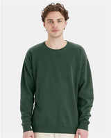 Pretreated ComfortWash GDH400 Unisex Garment-Dyed Crewneck Sweatshirt - Field Green - On Model