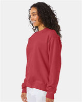 Pretreated ComfortWash GDH400 Unisex Garment-Dyed Crewneck Sweatshirt - Crimson Fall - On Model - Side