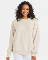 Pretreated ComfortWash GDH400 Unisex Garment-Dyed Crewneck Sweatshirt - Parchment - On Model