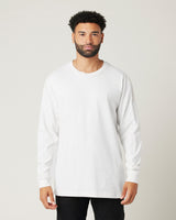 Pretreated Cotton Heritage MC1182 Men's Premium Long Sleeve Tee - White