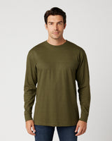 Pretreated Cotton Heritage MC1182 Men's Premium Long Sleeve Tee - Military Green