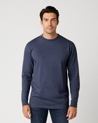 Pretreated Cotton Heritage MC1182 Men's Premium Long Sleeve Tee - Navy Heather