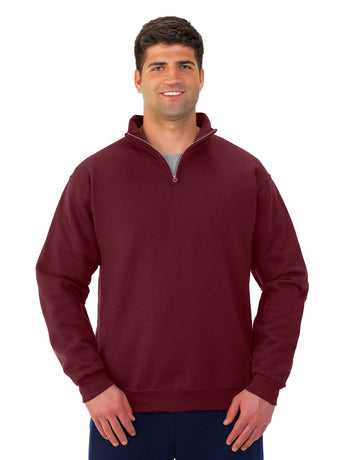 Pretreated JERZEES 995MR NuBlend Unisex Quarter-Zip Cadet Collar Sweatshirt - Maroon
