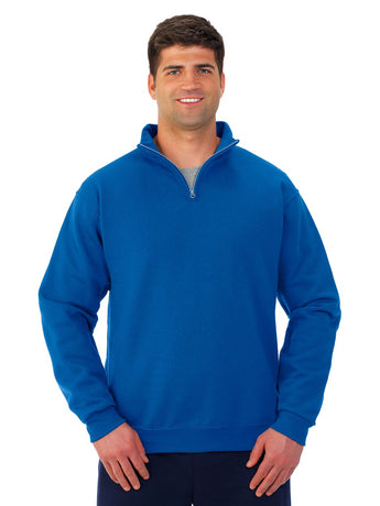 Pretreated JERZEES 995MR NuBlend Unisex Quarter-Zip Cadet Collar Sweatshirt - Royal
