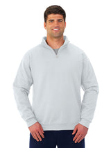 Pretreated JERZEES 995MR NuBlend Unisex Quarter-Zip Cadet Collar Sweatshirt - Ash