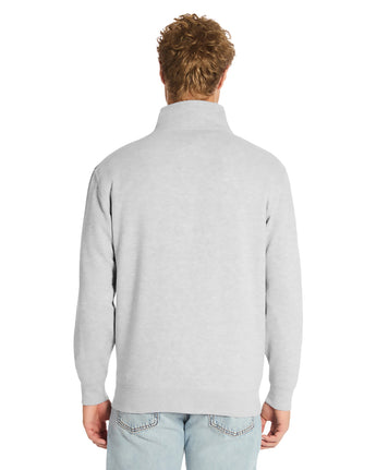 Pretreated Lane Seven LS14014 Premium Quarter Zip - Heather Grey - Back