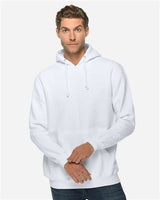 Pretreated Lane Seven LS19001 Unisex Heavyweight Hoodie Sweatshirt - White - On Model