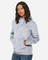 Pretreated Lane Seven LS19001 Unisex Heavyweight Hoodie Sweatshirt - Heather Grey - On Model - Side