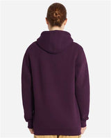 Pretreated Lane Seven LS19001 Unisex Heavyweight Hoodie Sweatshirt - Plum - On Model - Back