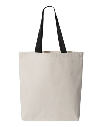 Pretreated Q-Tees Q4400 11L Canvas Tote with Contrast-Color Handles - Lifestyle