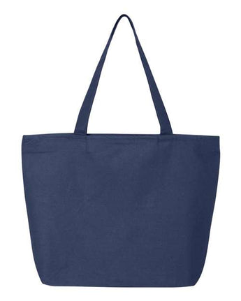 Pretreated Q-Tees Q611 25L Zippered Tote - Navy - Flat Back