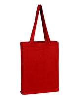 Pretreated Q-Tees Q800GS Canvas Gusset Promotional Tote - Red