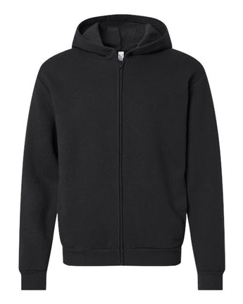 Pretreated American Apparel RF497 Unisex ReFlex Fleece Full-Zip Hoodie Sweatshirt - Black
