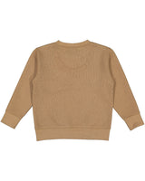 Pretreated Rabbit Skins 3317 Toddler Fleece Crewneck Sweatshirt - Coyote Brown - Back