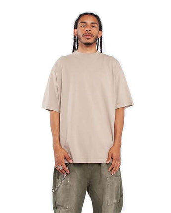 Pretreated Shaka Wear SHGD Unisex Garment-Dyed T-Shirt - Oatmeal - On Model