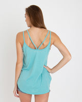 Pretreated U.S. Apparel YJY5082 Women's Strappy Tank - Dusty Aqua - Back