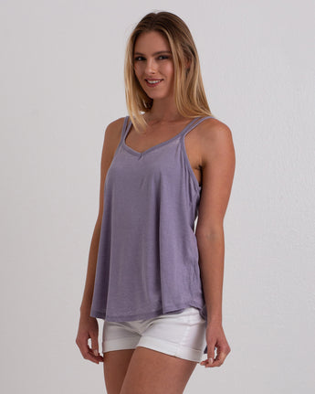Pretreated U.S. Apparel YJY5082 Women's Strappy Tank - Grey Cloud - Side