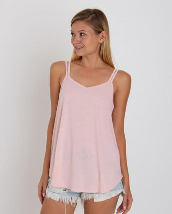 Pretreated U.S. Apparel YJY5082 Women's Strappy Tank - Light Pink - Front