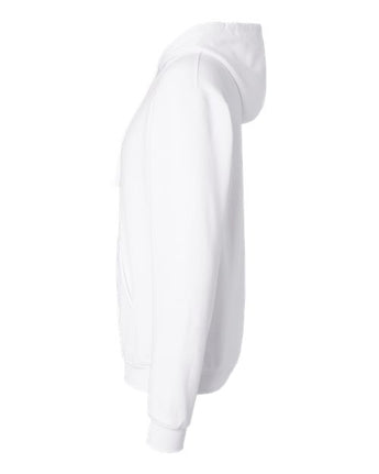 Pretreated M&O 7800 Unisex ACE Fleece Hooded Sweatshirt - White - Side