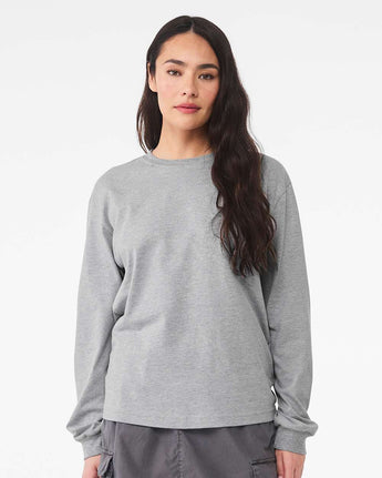 Pretreated BELLA+CANVAS 3511 6oz Heavyweight Long Sleeve Tee - Athletic Heather