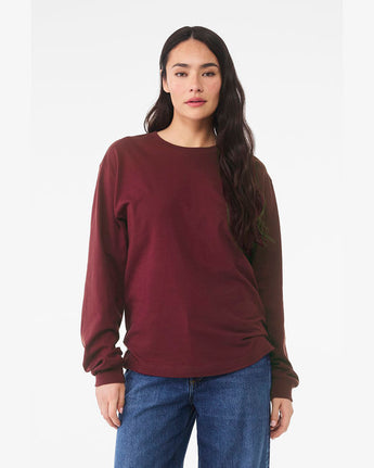 Pretreated BELLA+CANVAS 3511 6oz Heavyweight Long Sleeve Tee - Maroon