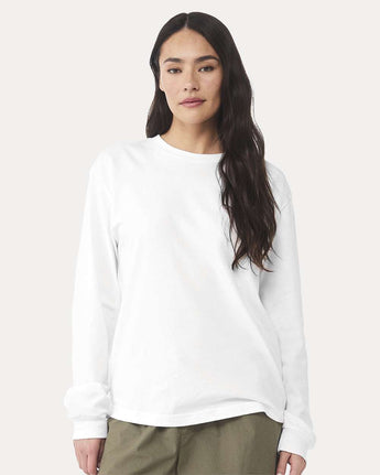Pretreated BELLA+CANVAS 3511 6oz Heavyweight Long Sleeve Tee - White