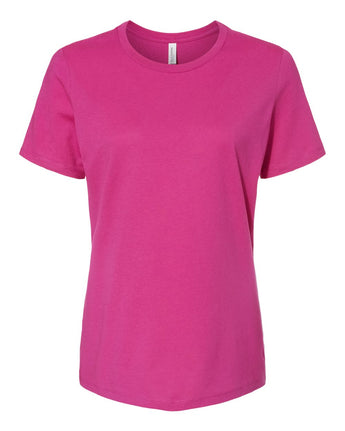 Pretreated BELLA+CANVAS 6400 Women's Relaxed Jersey Tee - Berry