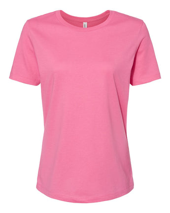 Pretreated BELLA+CANVAS 6400 Women's Relaxed Jersey Tee - Charity Pink