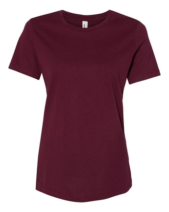Pretreated BELLA+CANVAS 6400 Women's Relaxed Jersey Tee - Maroon