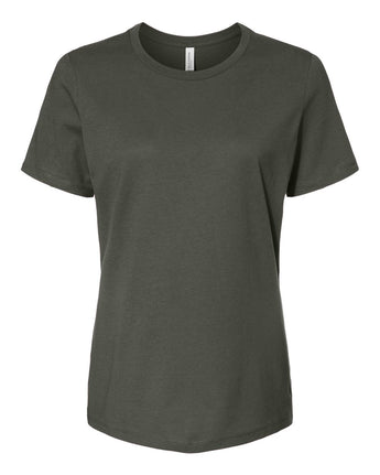 Pretreated BELLA+CANVAS 6400 Women's Relaxed Jersey Tee - Military Green