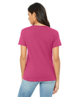 Pretreated BELLA+CANVAS 6405 Women's Relaxed Jersey V-Neck Tee - Berry - Back