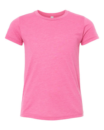 Pretreated BELLA+CANVAS 3413Y Youth Triblend Tee - Charity Pink Triblend