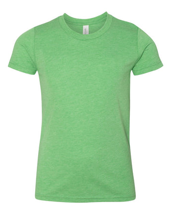 Pretreated BELLA+CANVAS 3413Y Youth Triblend Tee - Green Triblend