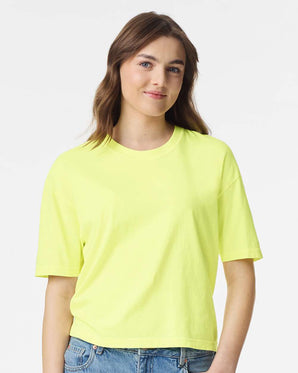 Pretreated Comfort Colors 3023CL Women's Heavyweight Boxy T-Shirt - Neon Lemon