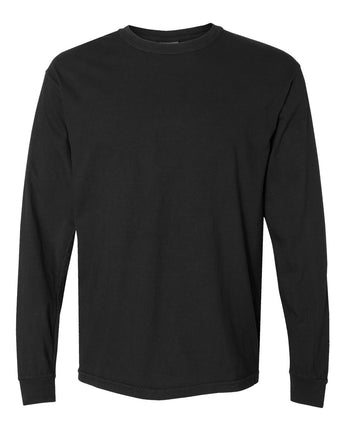 Pretreated Comfort Colors 6014 Garment-Dyed Heavyweight Long Sleeve T-Shirt - Black